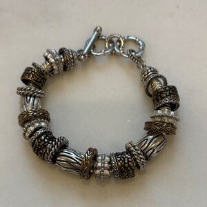 Vintage Premier Design Toggle Elegant Silver and Gold Bracelet‎